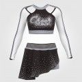 custom cheer leading competition shirts silver