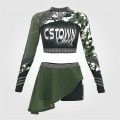 dance team custom cheer camp shirts green