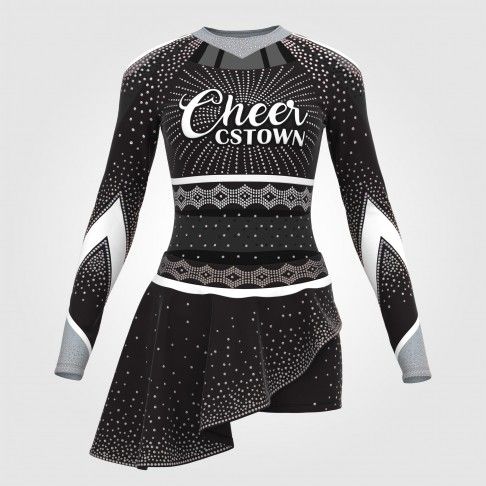 cheerleader long sleeve uniforms competition outfits black 0