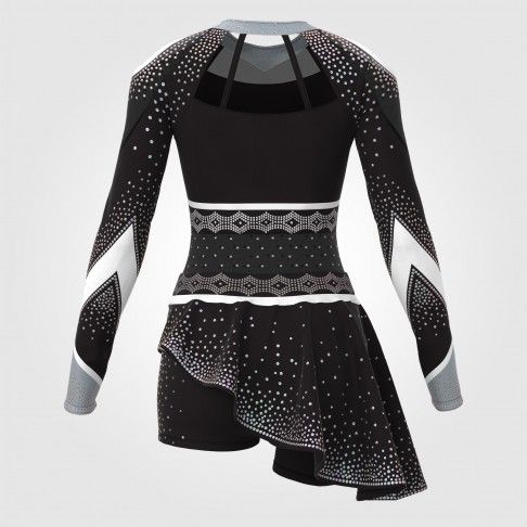 cheerleader long sleeve uniforms competition outfits black 1