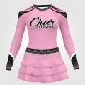 cheer championship shirts pink pleated cheerleading uniforms pink
