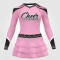 cheer championship shirts pink pleated cheerleading uniforms pink