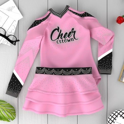 cheer championship shirts pink pleated cheerleading uniforms pink 6