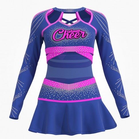 diy cheerleading competition uniform blue 0