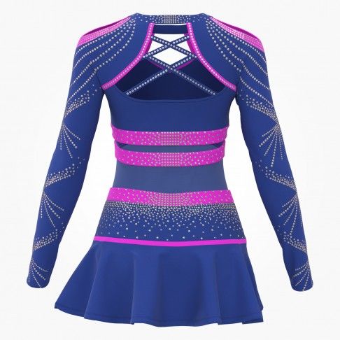 diy cheerleading competition uniform blue 1