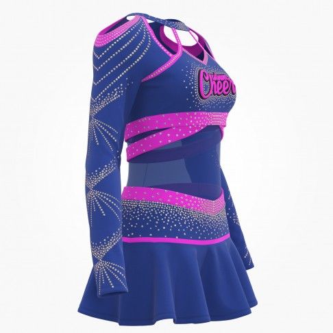 diy cheerleading competition uniform blue 3