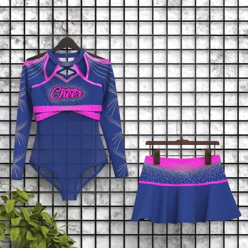 diy cheerleading competition uniform blue 5