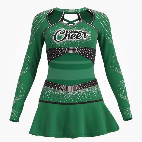 diy cheerleading competition uniform green 0