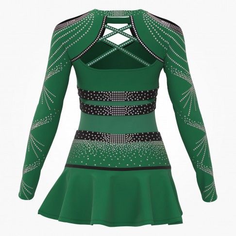 diy cheerleading competition uniform green 1