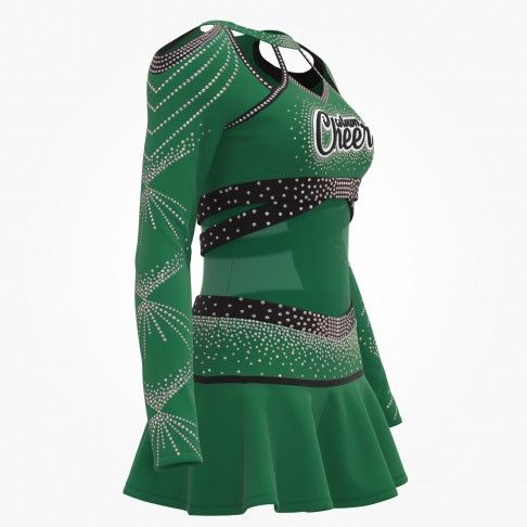 diy cheerleading competition uniform green 3