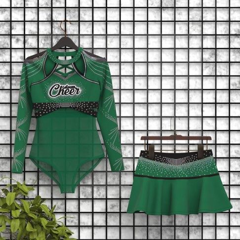 diy cheerleading competition uniform green 5