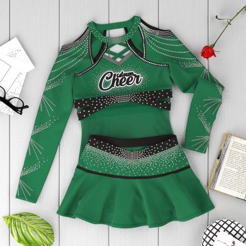 diy cheerleading competition uniform green 6