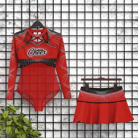 diy cheerleading competition uniform red 5