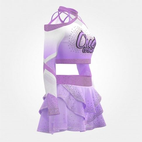 long sleeve blue and white cheerleading competition uniforms purple 3
