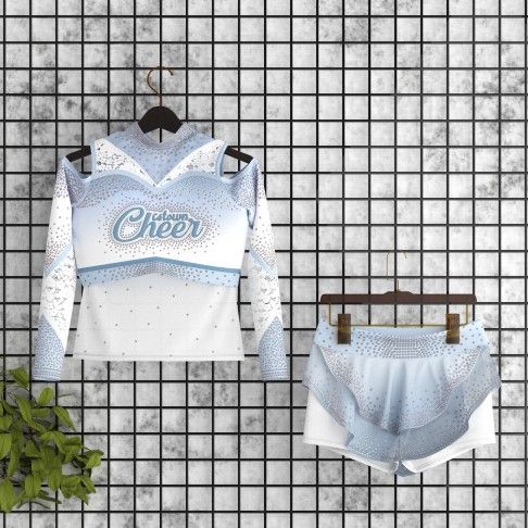 wholesale diy  cheerleading competition outfit blue 5