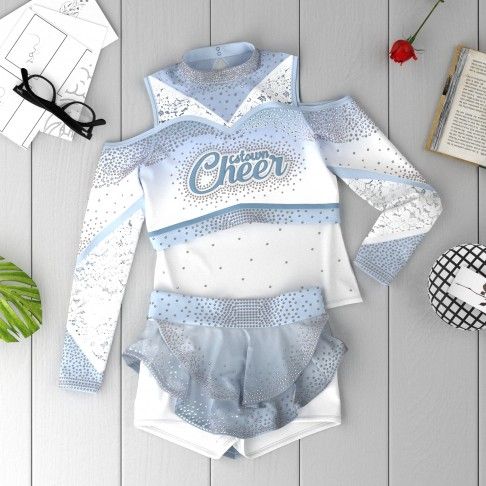 wholesale diy  cheerleading competition outfit blue 6