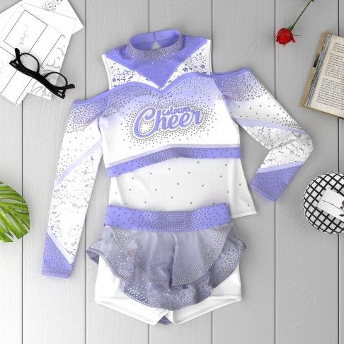 wholesale diy  cheerleading competition outfit purple 6