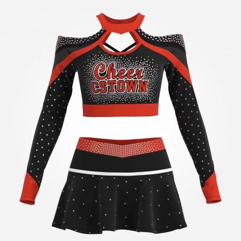 design your own red black and white cheerleading competitions uniform red 0