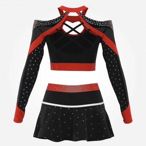 design your own red black and white cheerleading competitions uniform red 1