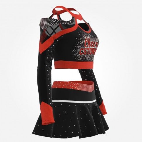 design your own red black and white cheerleading competitions uniform red 3