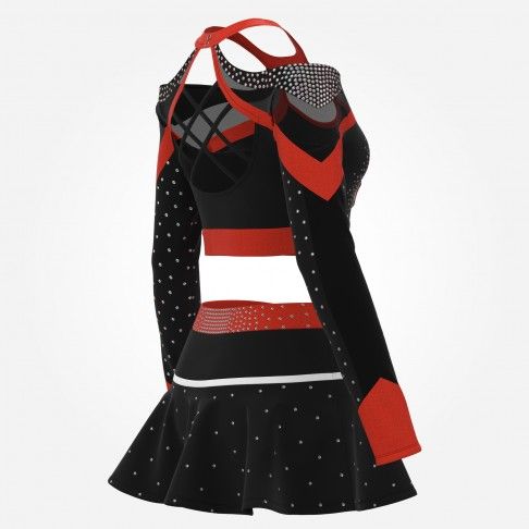 design your own red black and white cheerleading competitions uniform red 4