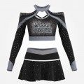 design your own red black and white cheerleading competitions uniform silver