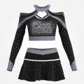 design your own red black and white cheerleading competitions uniform silver