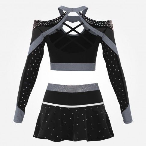 design your own red black and white cheerleading competitions uniform silver 1