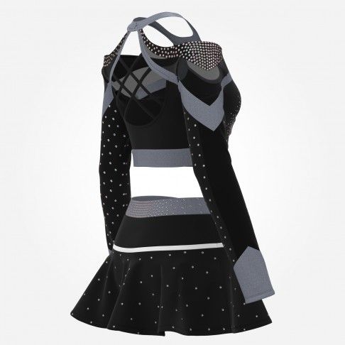 design your own red black and white cheerleading competitions uniform silver 4