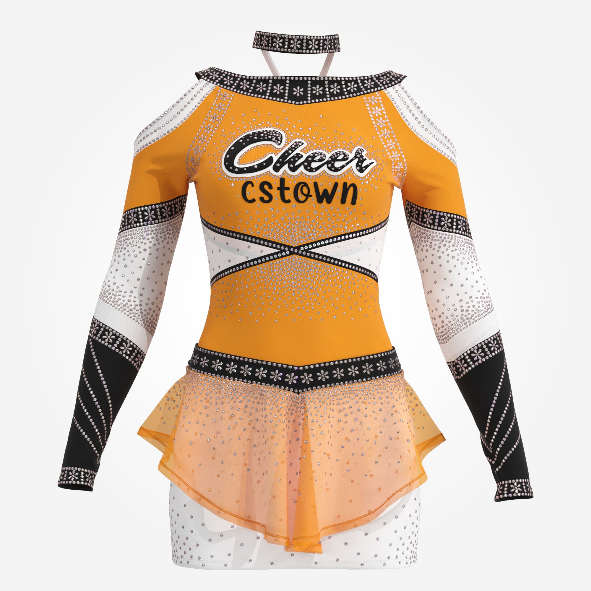 design your own orange competition cheer outfits