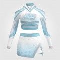 competition blue long sleeve cheer outfit blue