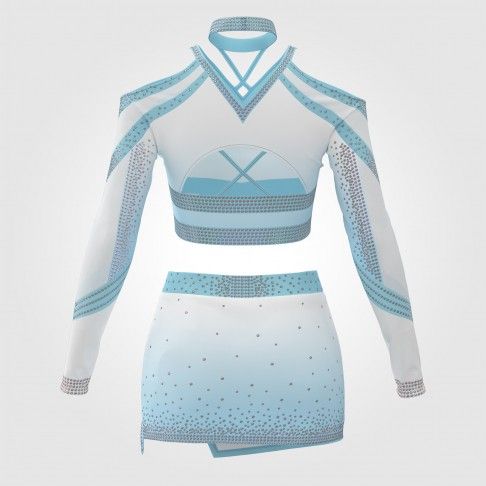 competition blue long sleeve cheer outfit blue 1