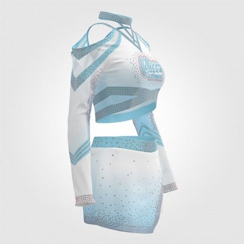 competition blue long sleeve cheer outfit blue 3