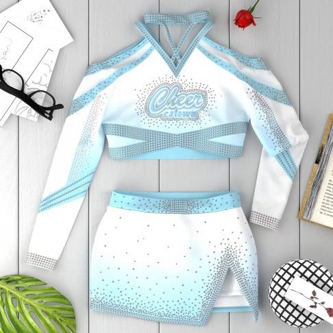 competition blue long sleeve cheer outfit blue 6