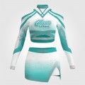 competition blue long sleeve cheer outfit green