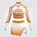 competition blue long sleeve cheer outfit orange