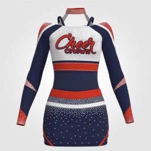 red white and blue cheerleading competition uniforms
