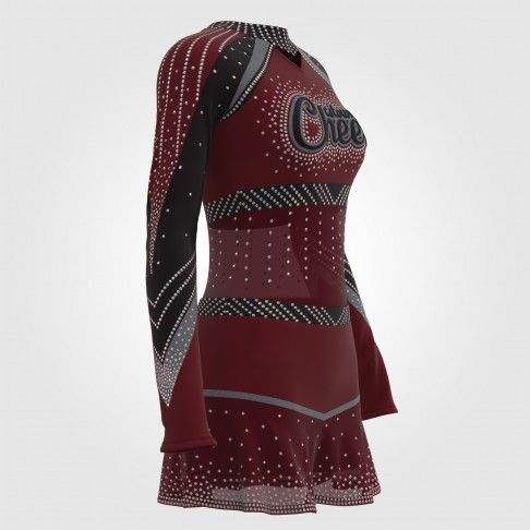 custom maroon and gold competition cheer uniforms red 3