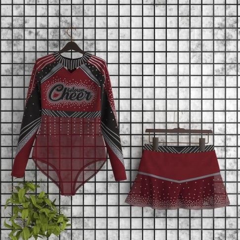 custom maroon and gold competition cheer uniforms red 5