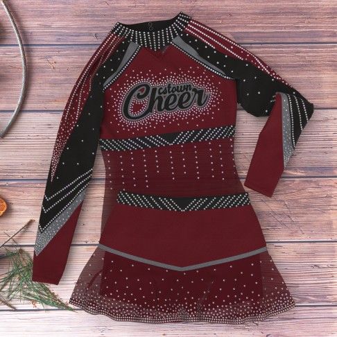 custom maroon and gold competition cheer uniforms red 6
