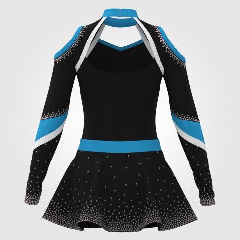 blue turtleneck cheerleading uniform blue 1