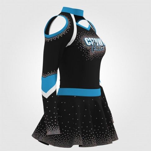 blue turtleneck cheerleading uniform blue 3