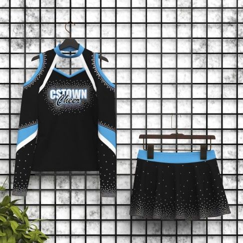 blue turtleneck cheerleading uniform blue 5