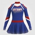 blue turtleneck cheerleading uniform lycra blue