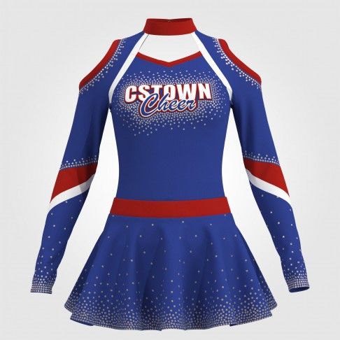 blue turtleneck cheerleading uniform lycra blue 0