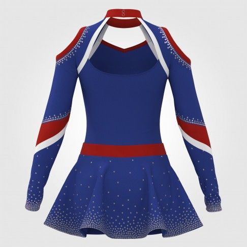 blue turtleneck cheerleading uniform lycra blue 1