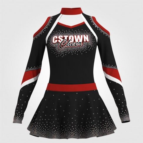 blue turtleneck cheerleading uniform red 0