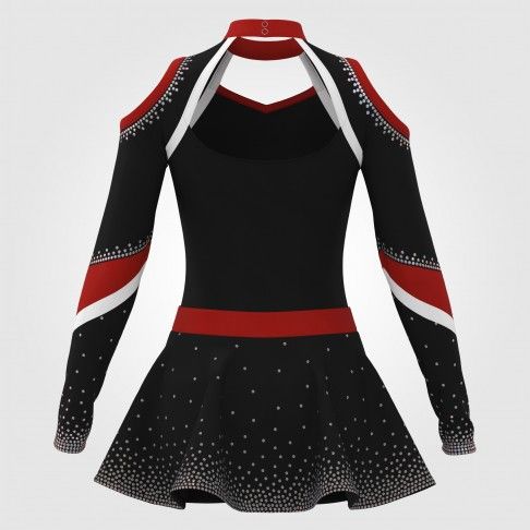 blue turtleneck cheerleading uniform red 1