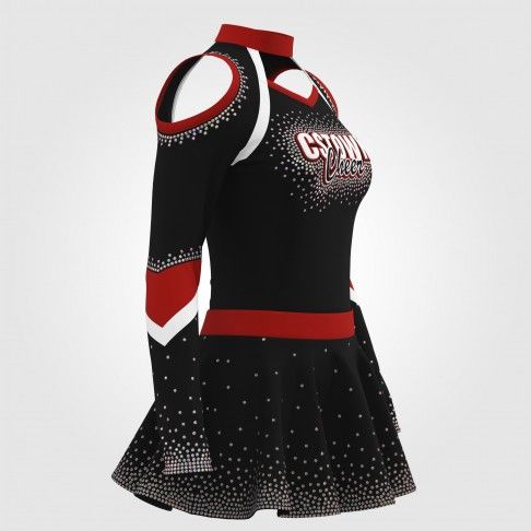 blue turtleneck cheerleading uniform red 3