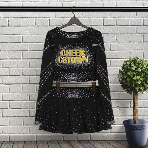 black and yellow top cheer dance costume black 5